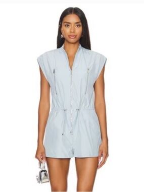 NWT *WHITE* AMANDA UPRICHARD NEVILLE ROMPER ZIPPER UTILITY SHORT-SLEEVE JUMPER